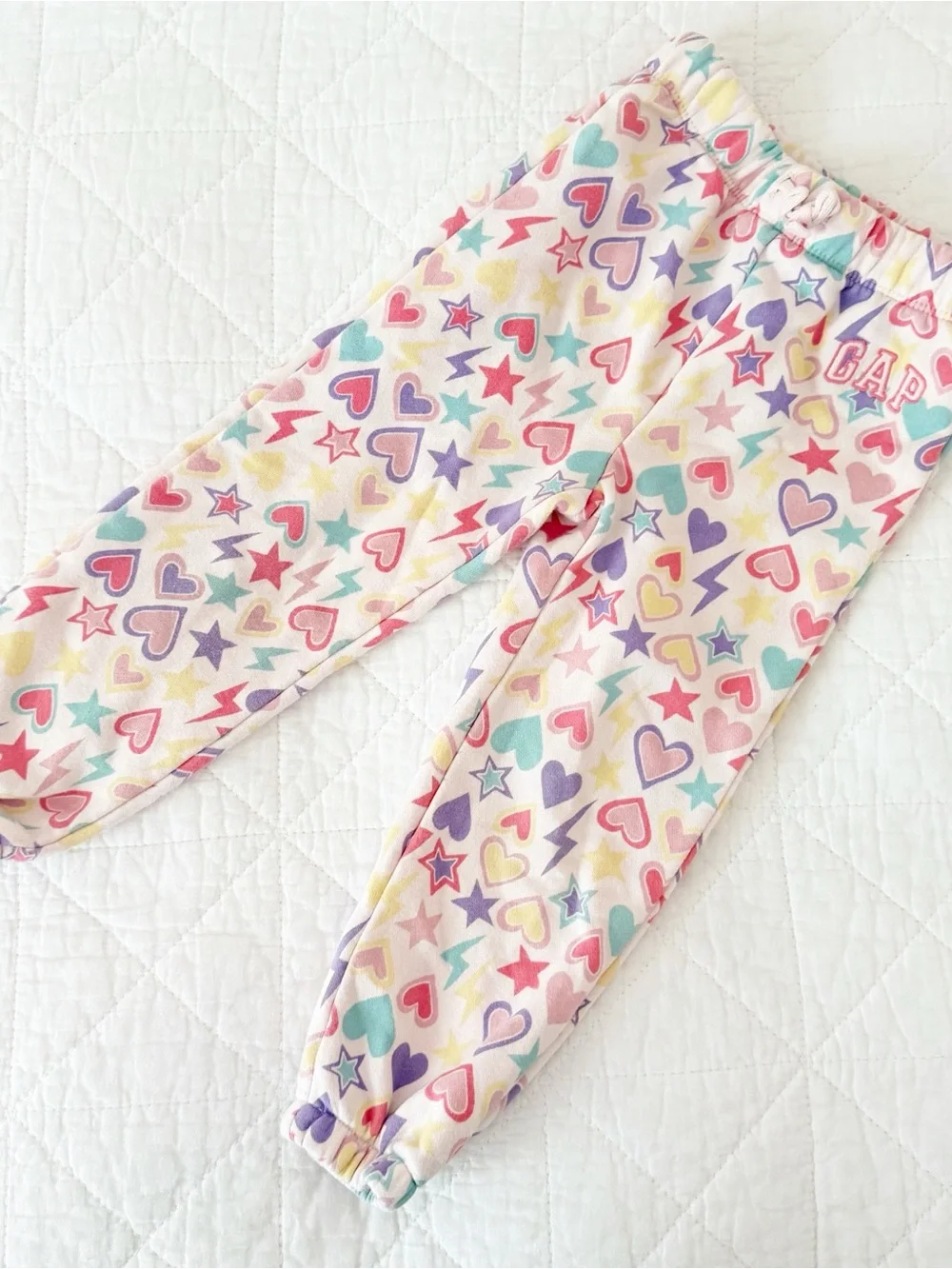 GAP 3T Kids Girls Multicolor Heart & Star Jogger Sweatpants